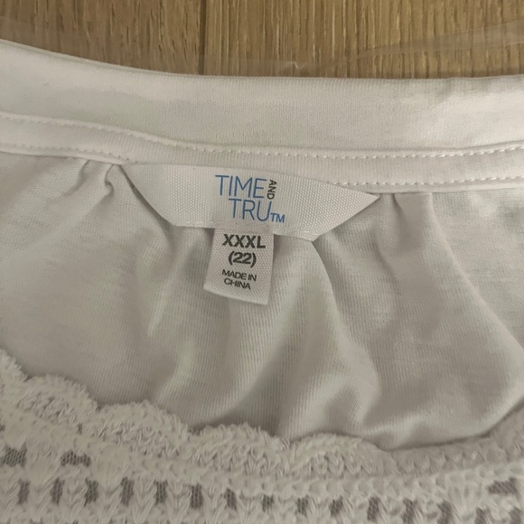 Time and Tru White Crochet Sleeveless Top | Women’s Plus 2X - Picture 4 of 15